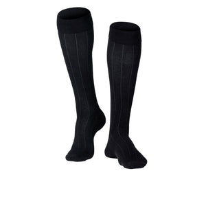 MEN'S BLACK INTELLIGENT RIB PATTERN COMPRESSION SOCKS