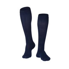 MEN'S NAVY INTELLIGENT RIB PATTERN COMPRESSION SOCKS