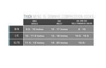 MEN'S HERRINGBONE PATTERN COMPRESSION SOCKS SIZE CHART
