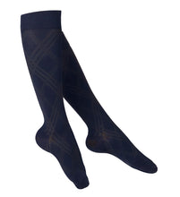 LADIES' NAVY ARGYLE PATTERN COMPRESSION SOCKS