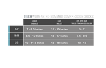 LADIES' ARGYLE PATTERN COMPRESSION SOCKS SIZE CHART